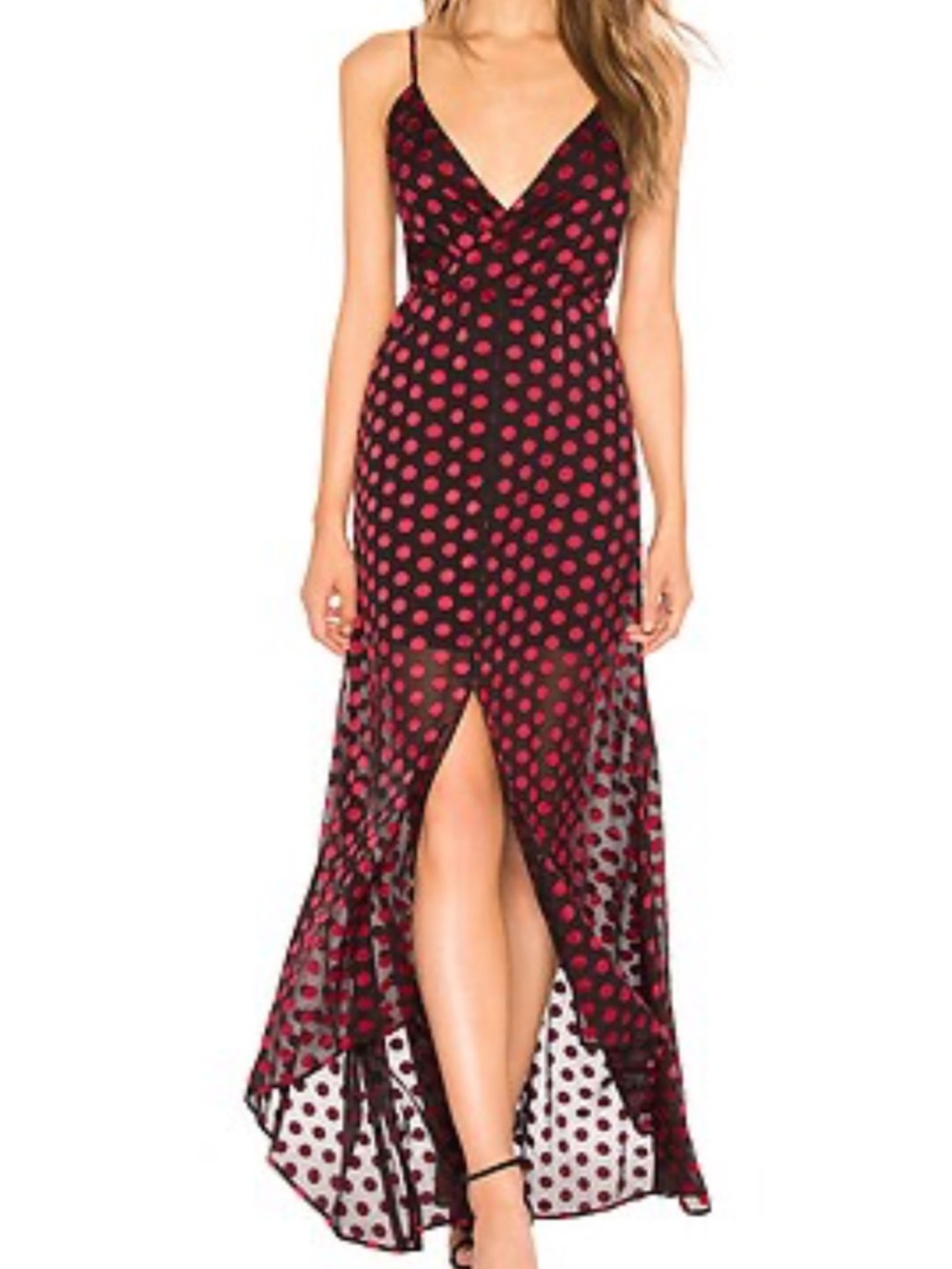 Lovers + Friends Angel Gown in Red & Black Size xs